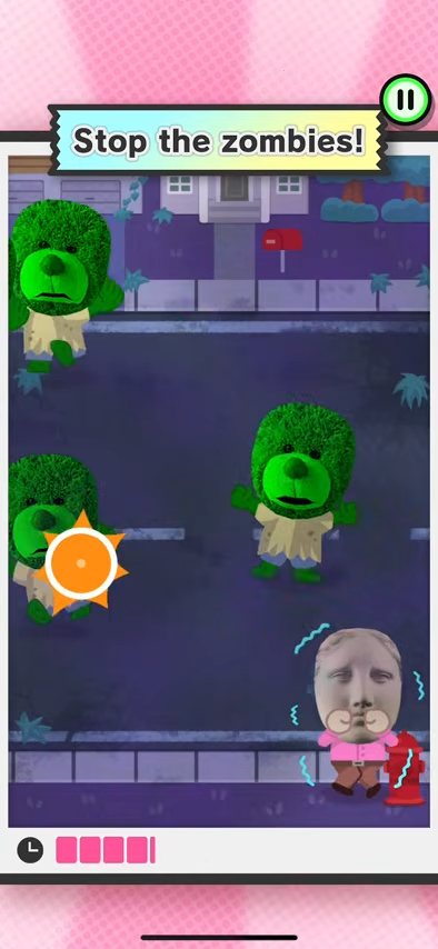 Zombies：点击逼近的僵尸，阻止它们靠近。