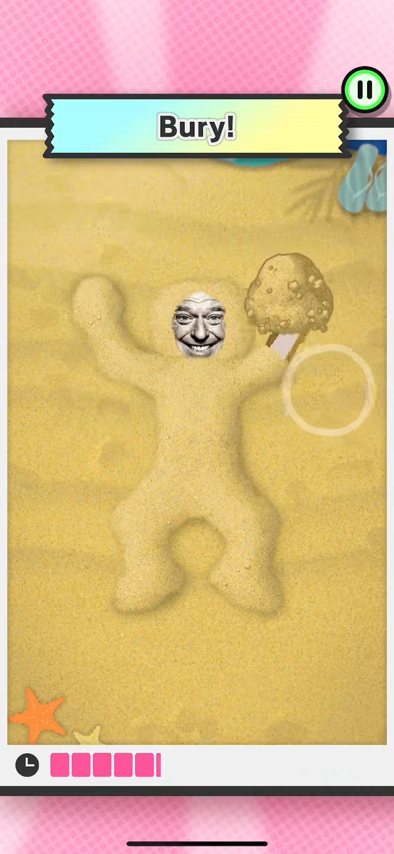 Beach Day：移动沙堆，把躺在沙滩上的人物埋好。