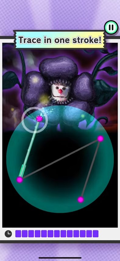 Wizard Fight：一笔连完给出的线条图案，完成魔法攻击。